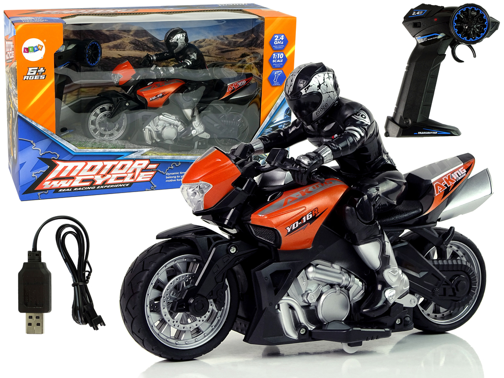 mamido Motorbike Sport RC 2.4G Dosah 35 m 1:10 Oranžová