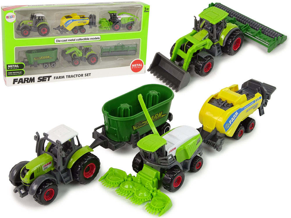 mamido Set 6 poľnohospodárskych vozidiel traktor kombinovať kovové prvky