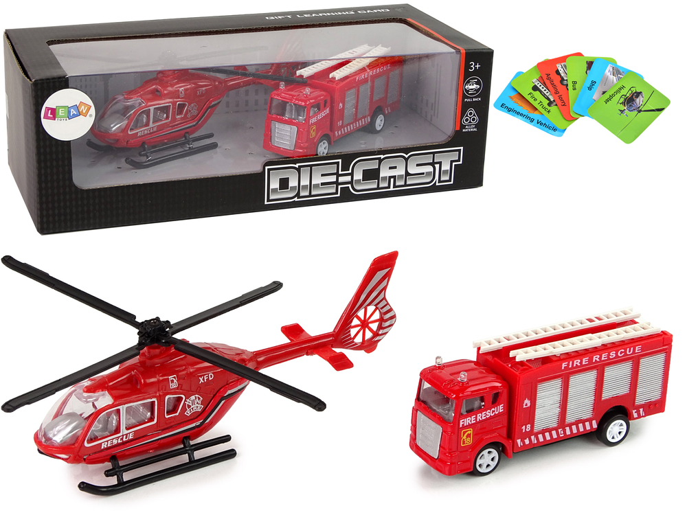 mamido Set Autek Fire Brigade Tension Helicopter Red