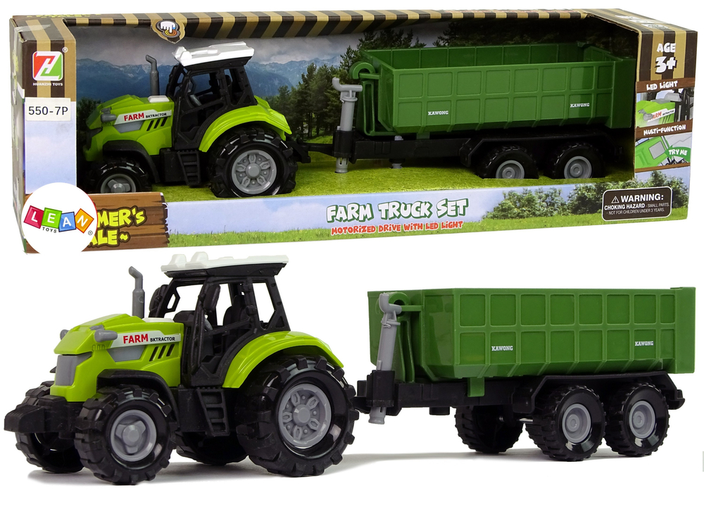 mamido Traktor odnímateľný príves Farm Sound Green