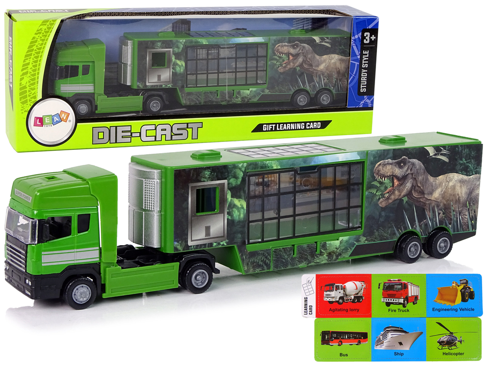 Veľký nákladný automobil Dinosaur Transporter Auto Metal