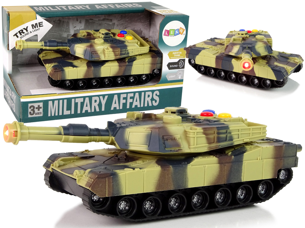 mamido Vojenský tank 1:32 Moro Brown Zvuk svetla