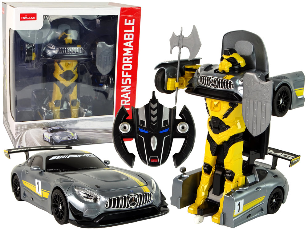 Auto Robot Transformers 2v1 na diaľkové ovládanie RC Mercedes Rastar 1:14