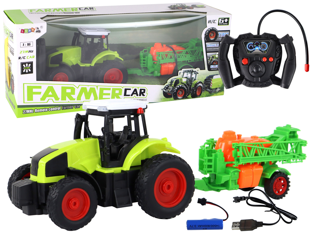 Traktor s postrekovačom na diaľkové ovládanie R/C 1:16