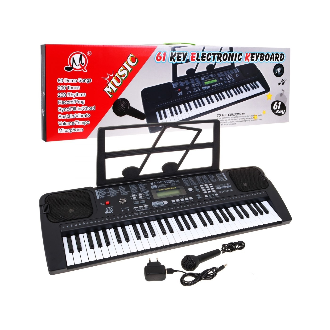 Detský keyboard s mikrofónom rádiom USB MP3 MQ6152