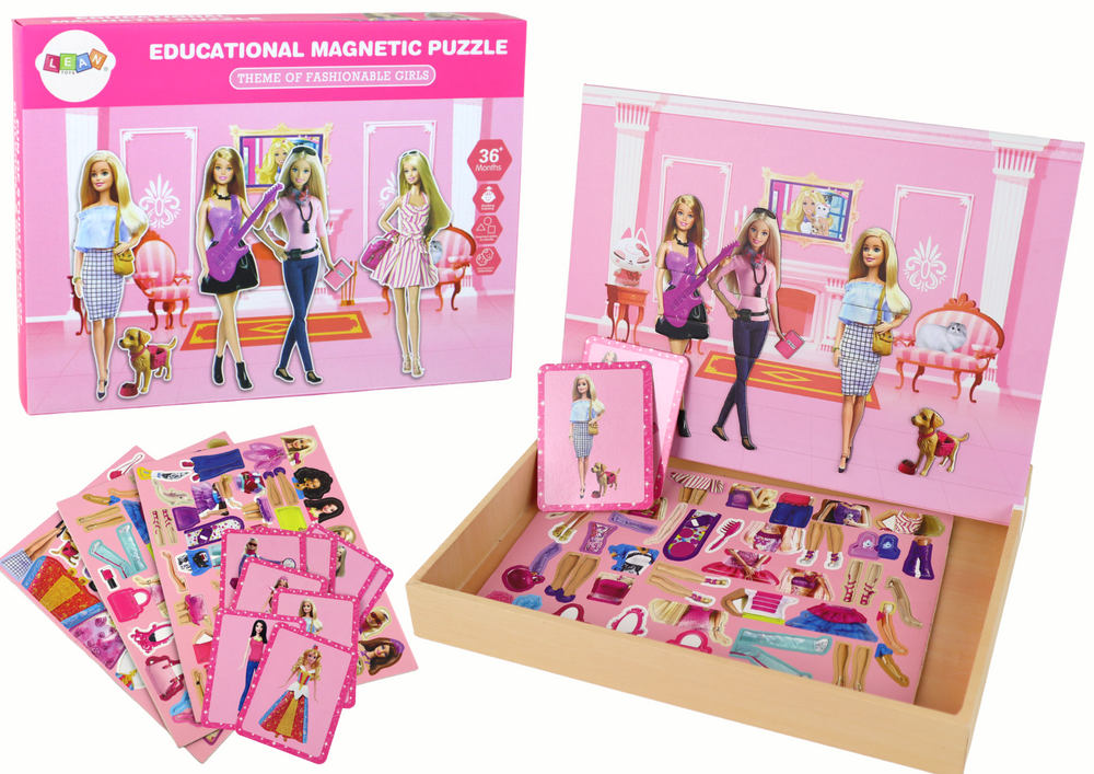 mamido Vzdelávacie magnetické puzzle bábiky Barbie