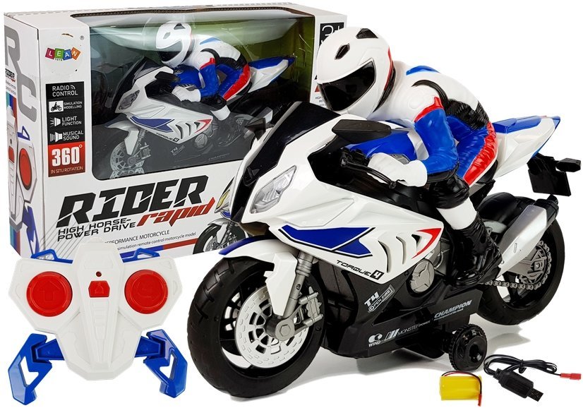 mamido  Diaľkovo ovládaný motocykel RC 2.4G Biely