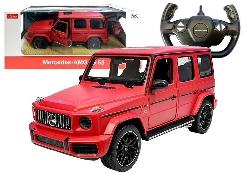 mamido Diaľkovo riadený Mercedes G63 Rastar elektrické autíčko v červenej farbe