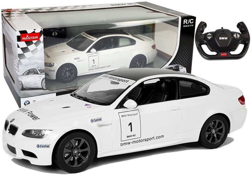 mamido Elektrické autíčko BMW M3 Rastar 1:14 biele s diaľkovým ovládaním
