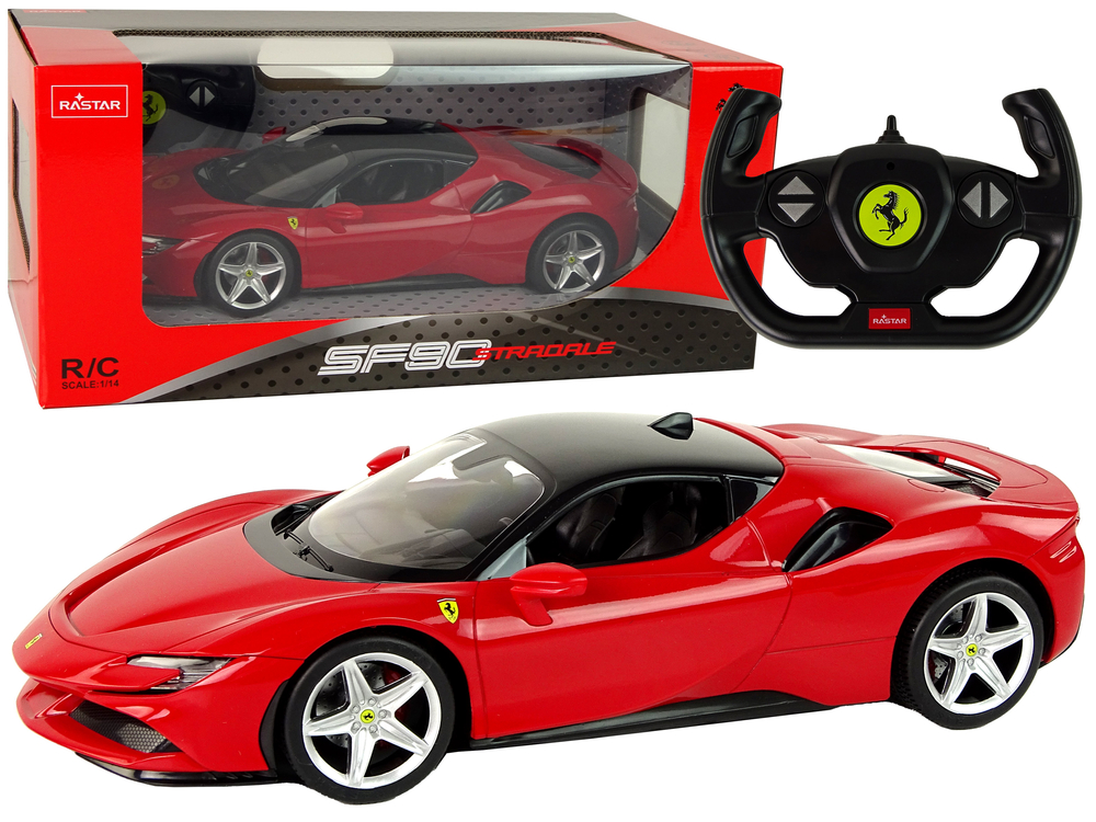 mamido  Elektrické autíčko RC Ferrari SF90 1:14 Rastar v červenej farbe