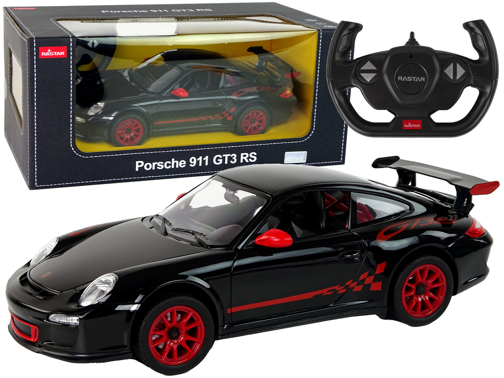 mamido Elektrické autíčko RC Porsche 911 GT3 RS 1:14 Rastar v čiernej farbe