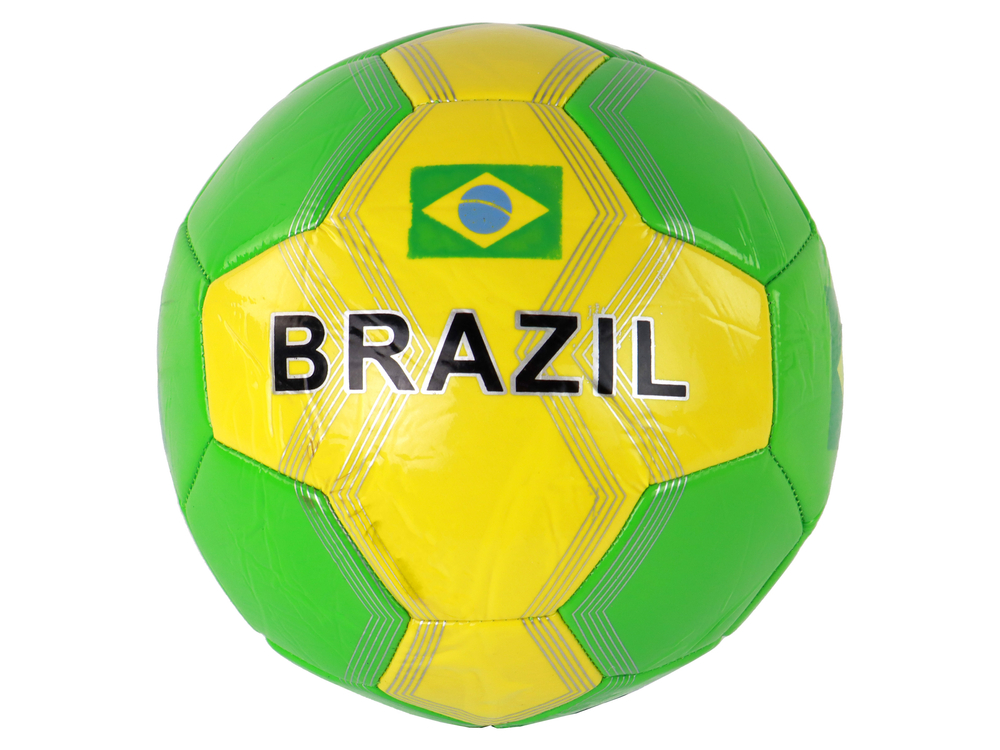 Futbalová lopta veľkosti 5 s brazílskou vlajkou s priemerom 24 cm
