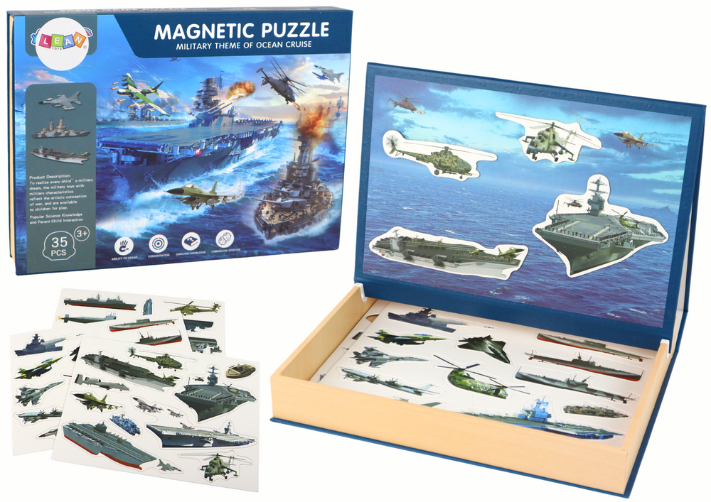 mamido  Sada Vzdelávacích Magnetických Puzzle s Motívom Vojenských Lodí