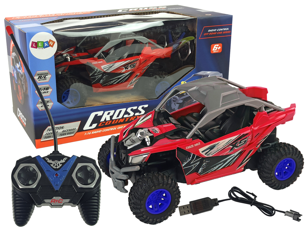 mamido  Terénne auto Cross Country s diaľkovým ovládaním, pilot 27 MHz, červené