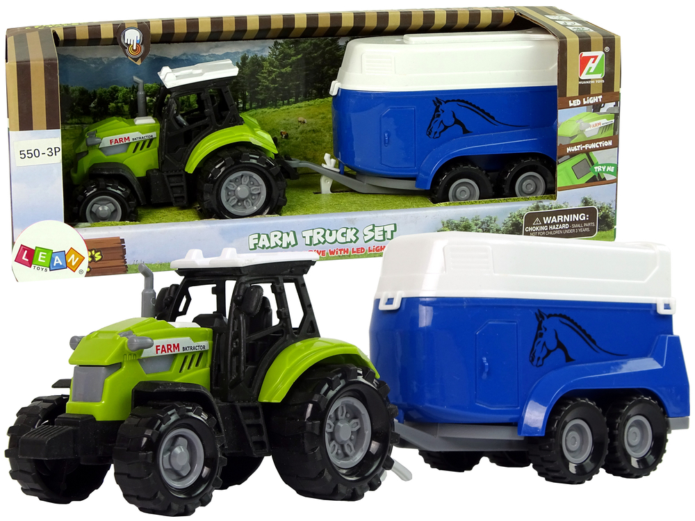 mamido Traktor s Prívesom pre Kone s Zvukom Zelená Farma