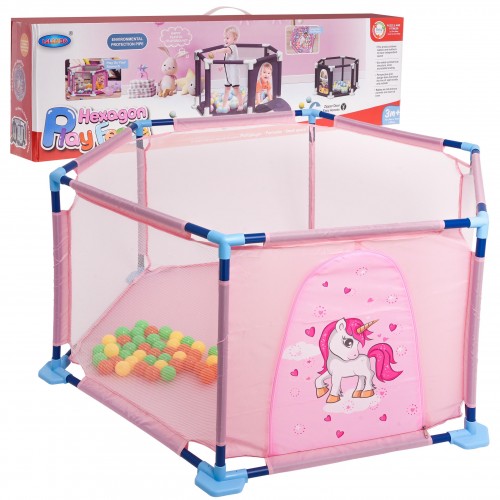 Mamido Mamido Ohrádka pre deti s loptičkami jasne ružová Unicorn