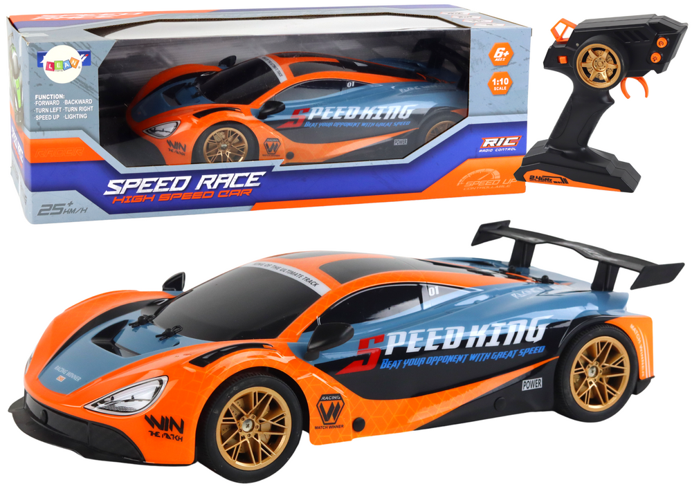 mamido Auto na diaľkové RC ovládanie Speed ​​King 1:10 oranžové