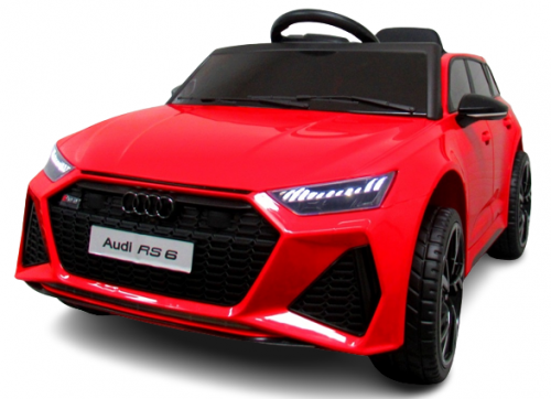 mamido Elektrické autíčko Audi RS6 GT s EVA kolesami a koženým sedadlom, červené