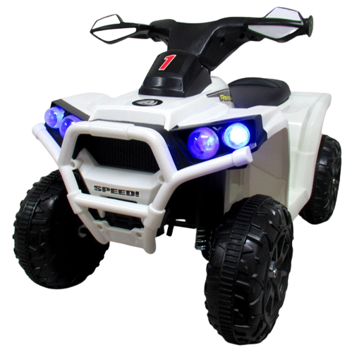 Elektrické štvorkolky Quad J8 biele pre deti s hudbou a svetlami