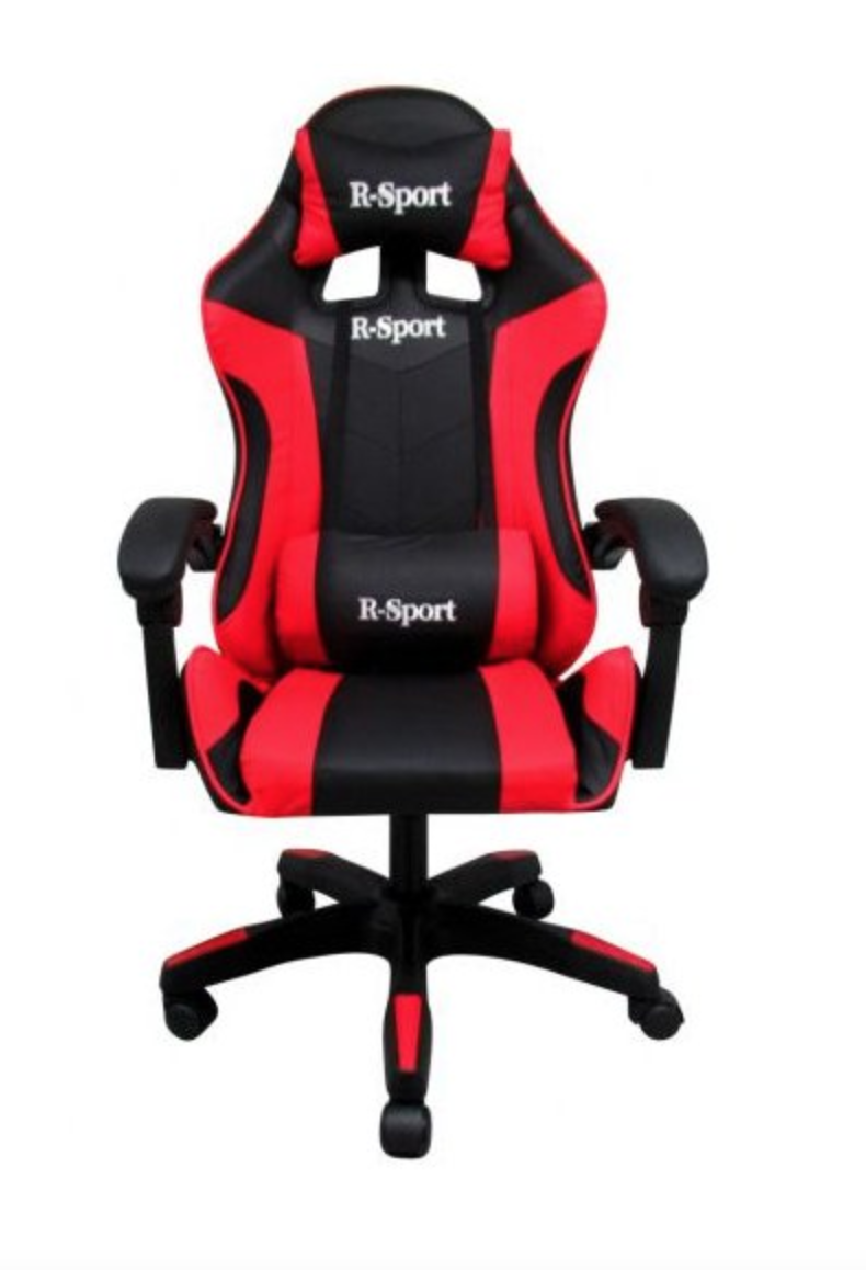 mamido Gamingové kreslo K3 R-Sport červeno-čierne pre hráčov s masážnou funkciou