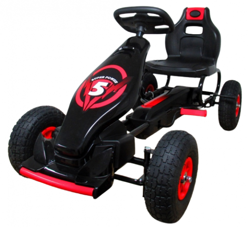mamido  Go-kart G8 v červenom prevedení, detský go-kart s nafukovacími kolesami