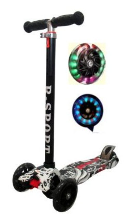 mamido Kolobežka H2 Balance R-Sport s LED svietiacimi kolesami čierna