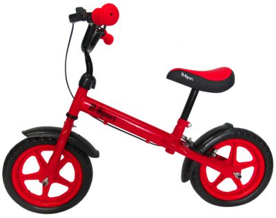 Odrážadlo R9 R-Sport červené 12'' s brzdou a zvončekom