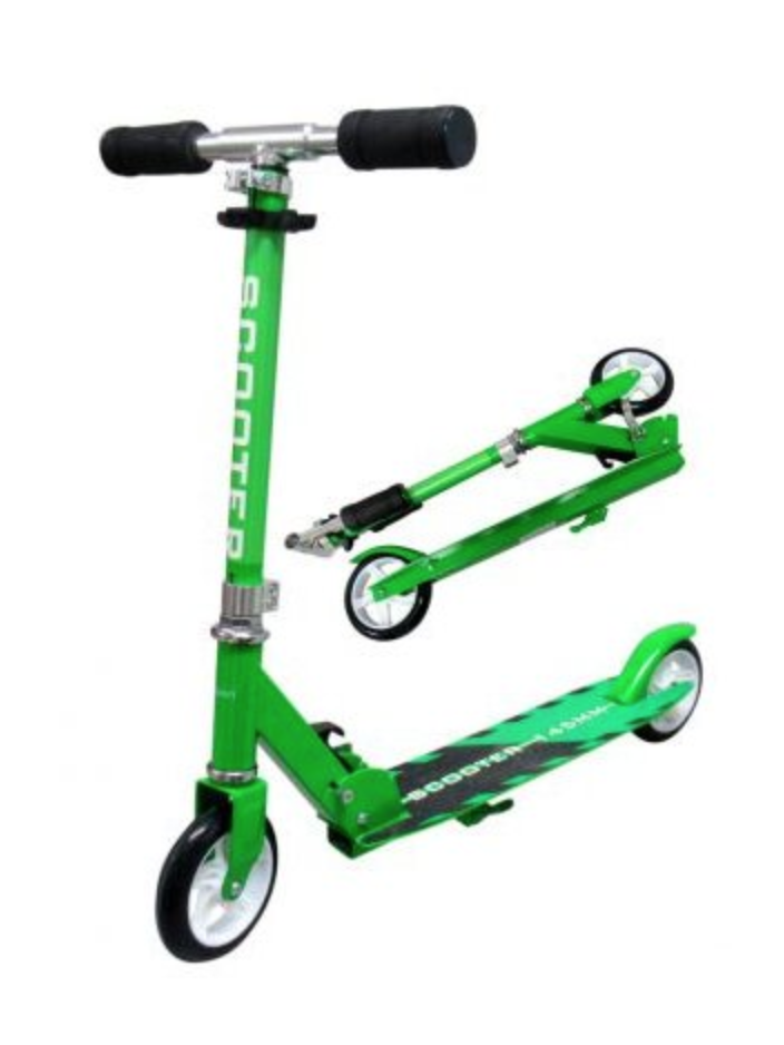 mamido Veľká skladacia kolobežka H6 Zelená R-Sport s kolesami o veľkosti 145 mm a nosnosťou do 100 kg