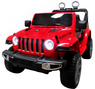 Veľký Jeep X4 4x4 červený, Pohodlné sedátko s pohonom na všetky kolesá Hojdacie auto