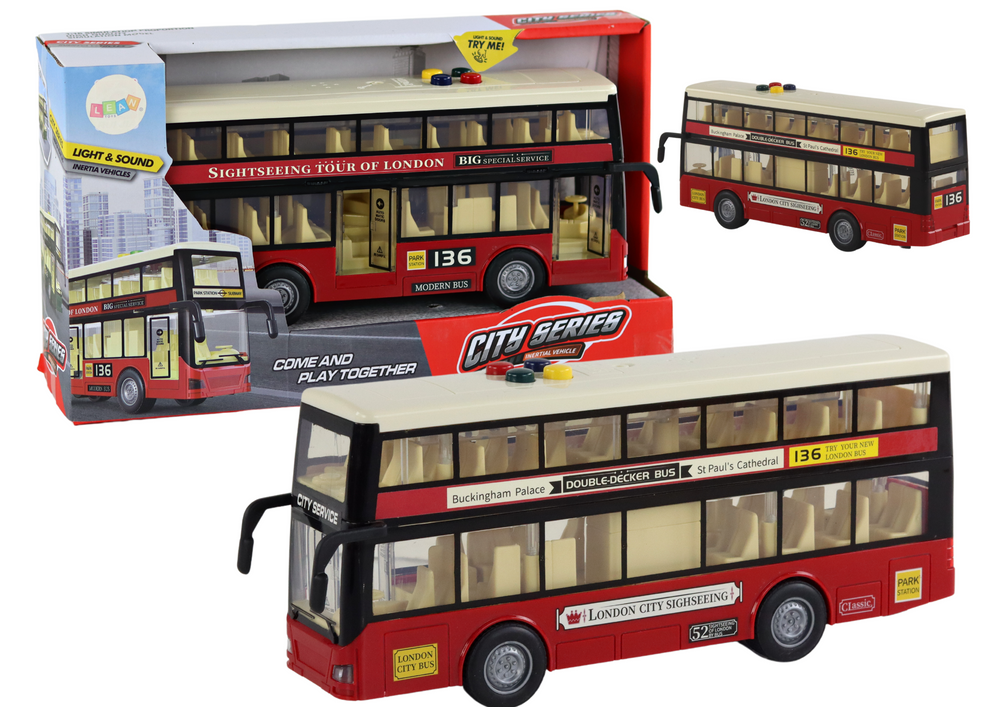 mamido Mestský dvojposchodový autobus 1:16 červený