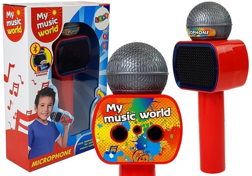 Bezdrôtový detský karaoke mikrofón s Bluetooth reproduktorom červený