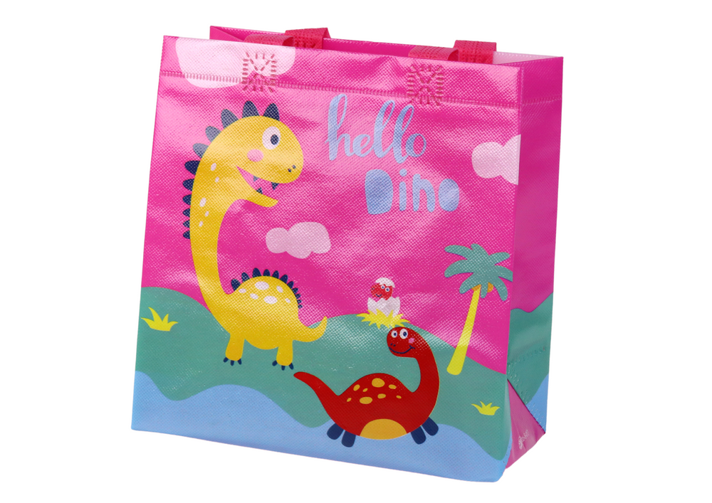 mamido Darčeková taška Dinosaurus Ružová 23cm x 21,5 cm x 11cm