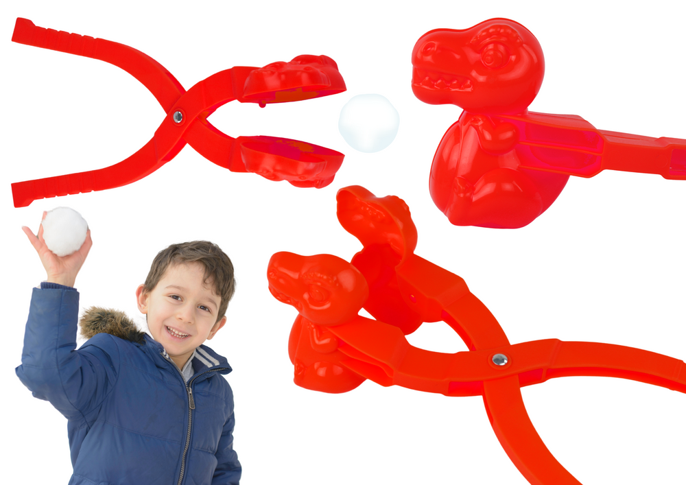 mamido  Snehový strojček na výrobu gulí Dinosaurus červený