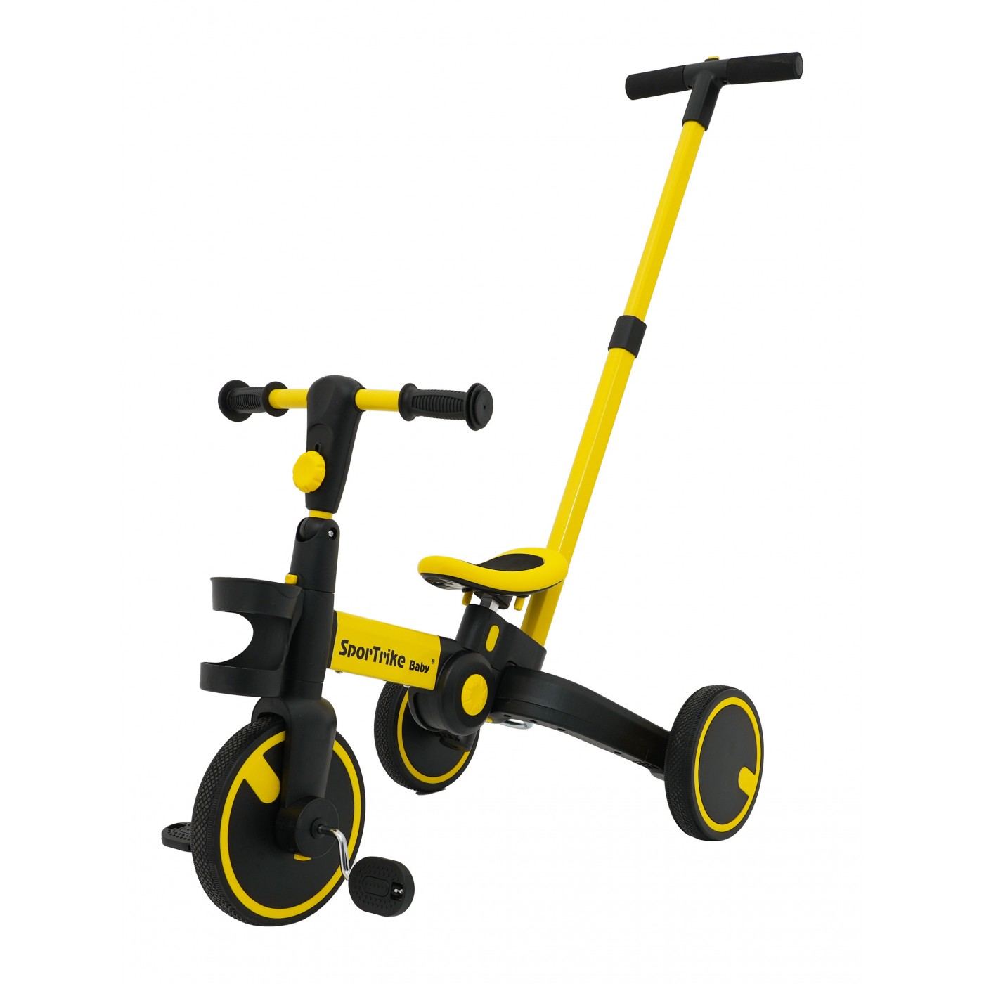 Detská trojkolka a odrážadlo 3v1 Sportrike žltá