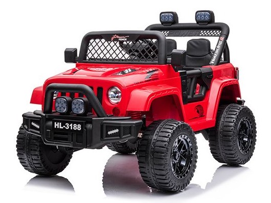 Detské elektrické autíčko Jeep Power 4x4 červené