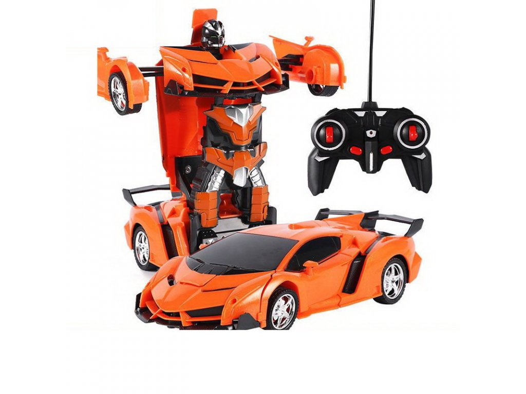 Mamido  Mamido Auto Robot Transformers 2v1 na diaľkové ovládanie RC červený Farba: Oranžová