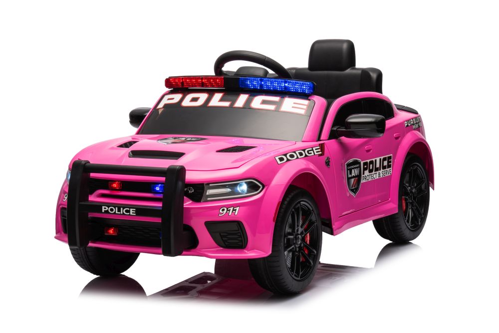 Elektrické autíčko Dodge Charger policajné ružové