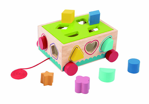 Mamido  Mamido Drevená ťahacia vkladačka s tvarmi