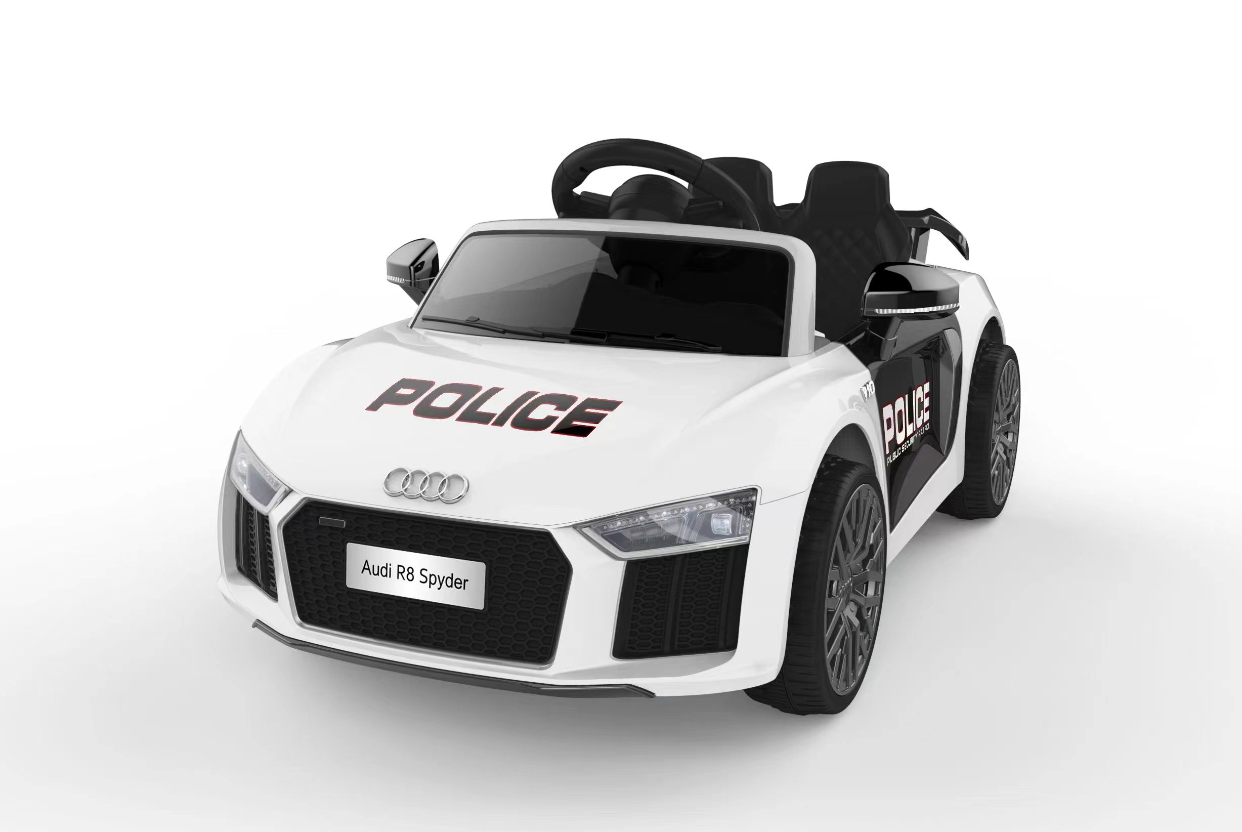 Detské elektrické autíčko Audi R8 Spyder polícia Farba: Biela