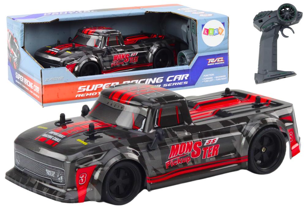 mamido Diaľkovo ovládané auto Pick-Up RC 1:18 gumové pneumatiky červené