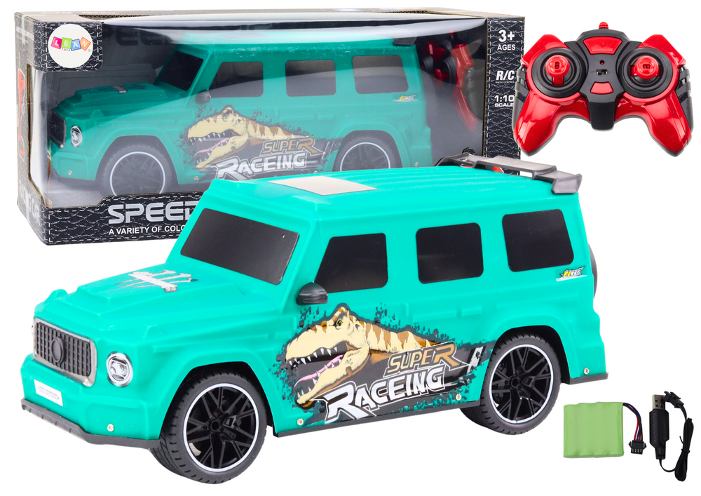 mamido Diaľkovo ovládané auto RC s dinosaurom v mierke 1:10 zelené