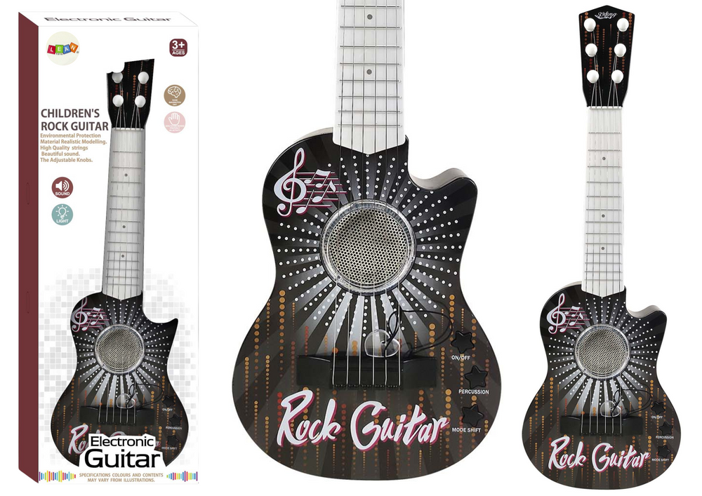 mamido  Detská elektrická gitara so svetlami a zvukmi s trsátkom