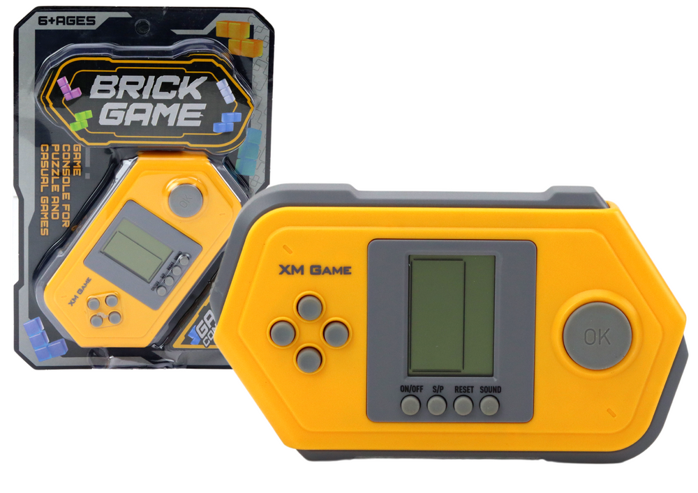 mamido Elektronická herná konzola Tetris Brick Game šedo-žltá
