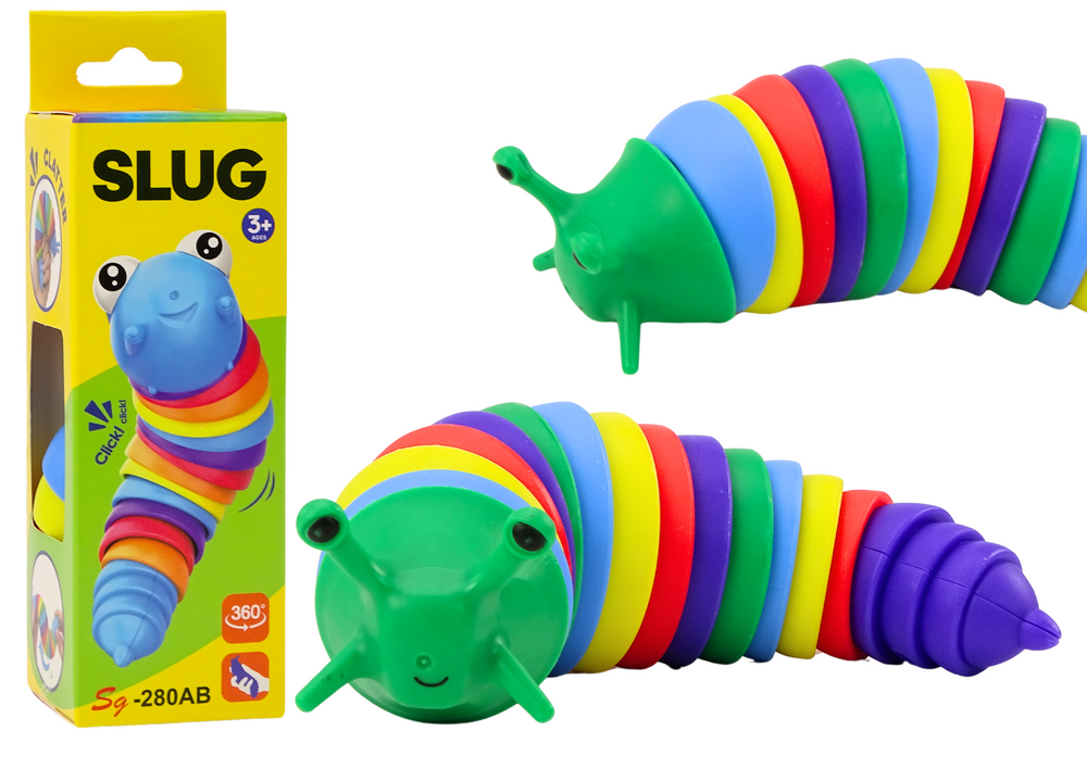 mamido Pružný zmyslový antistresový farebný had/caterpillar