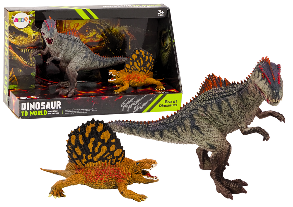 mamido Sada dvoch dinosaurov figúrky Dimetrodon a Allosaurus