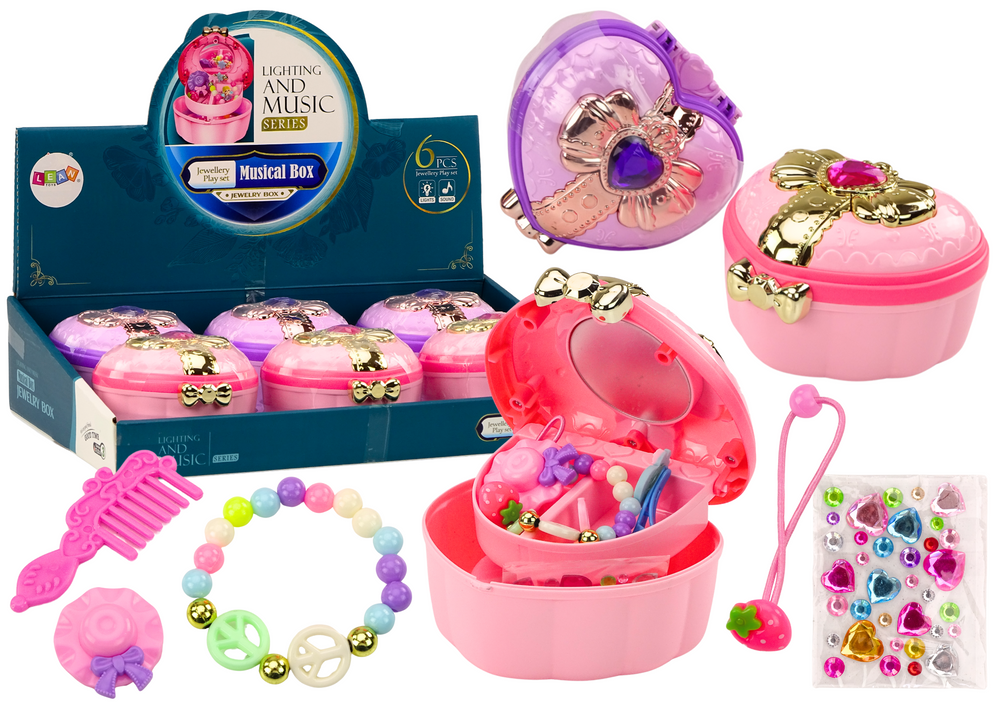 mamido  Sada kufríkov a šperkovníc srdiečko krabičky na šperky a doplnky MIX