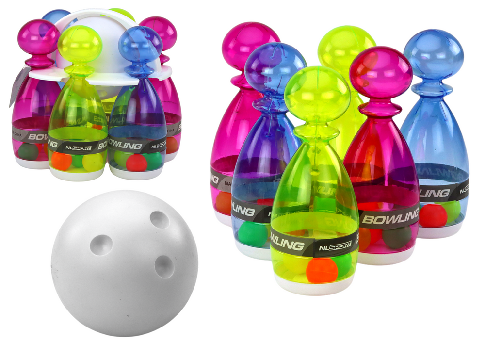 mamido Sada na bowling 6 priehľadných farebných kolkov