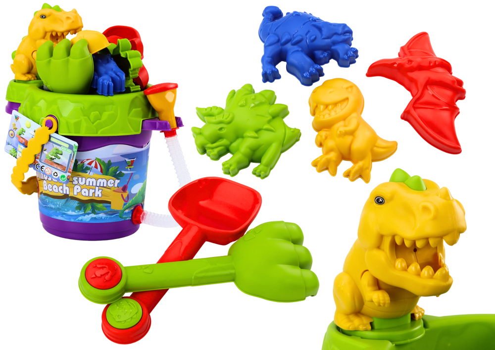 mamido Sada na piesok vedierko so sprchou kanvička a formičky dinosaury set