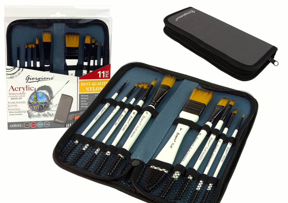 mamido  Súprava pre umelcov v puzdre 10 akrylových štetcov