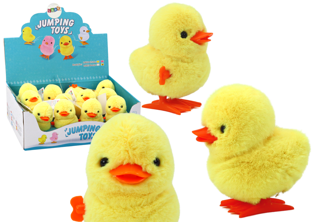 mamido  Skákajúce naťahovacie plyšové kuriatko žltej dekorácie hračky